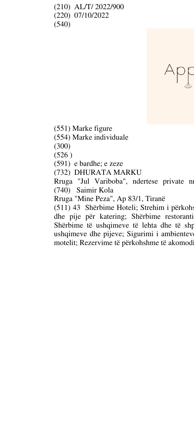 Zëri i markës Appetit by La Suite në buletin