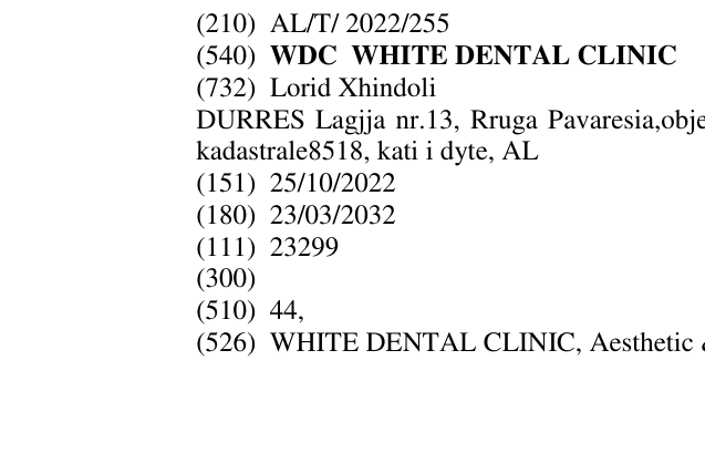Zëri i markës WDC WHITE DENTAL CLINIC në buletin