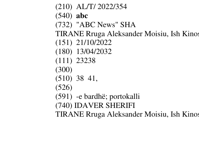Zëri i markës abc në buletin