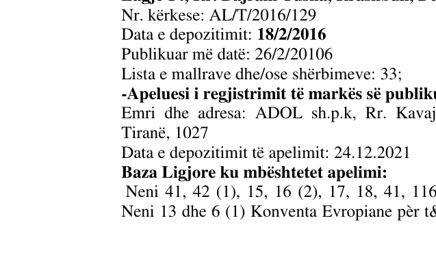 Zëri i markës Gjergj Kastrioti Skënderbeu në buletin
