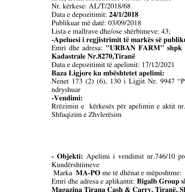 Zëri i markës Mullixhiu në buletin