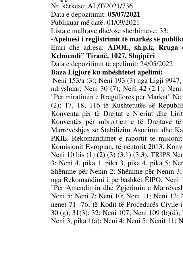 Zëri i markës GEORGIUS CASTRIOTUS SCANDERBEG BELLATOR EQUUS PREMIUM në buletin