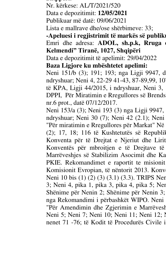 Zëri i markës GJERGJ KASTRIOTI SKENDERBEU RAKI RRUSHI PREMIUM në buletin