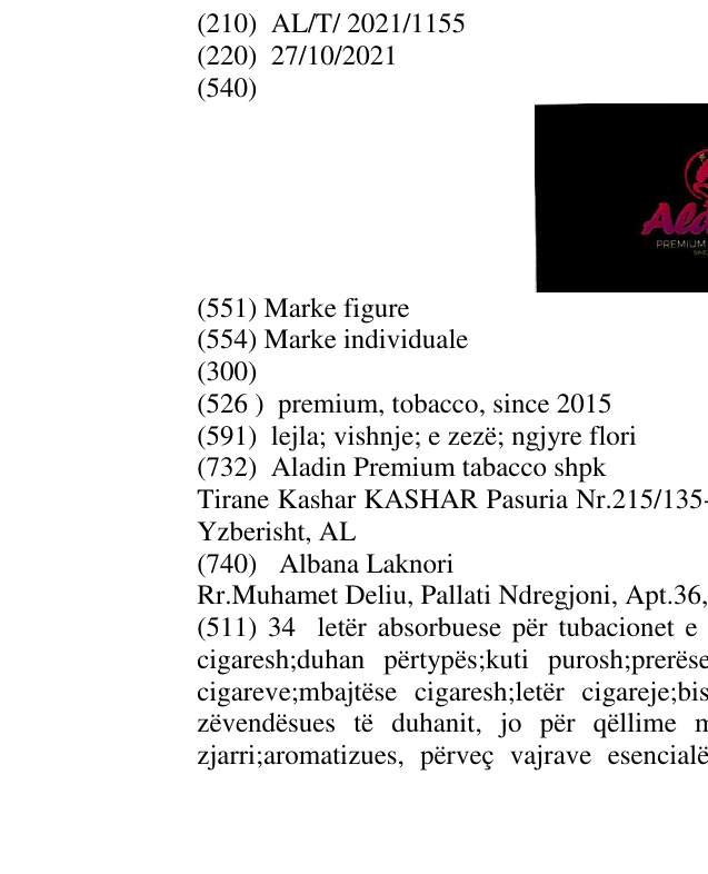 Zëri i markës premium, tobacco, since 2015 në buletin