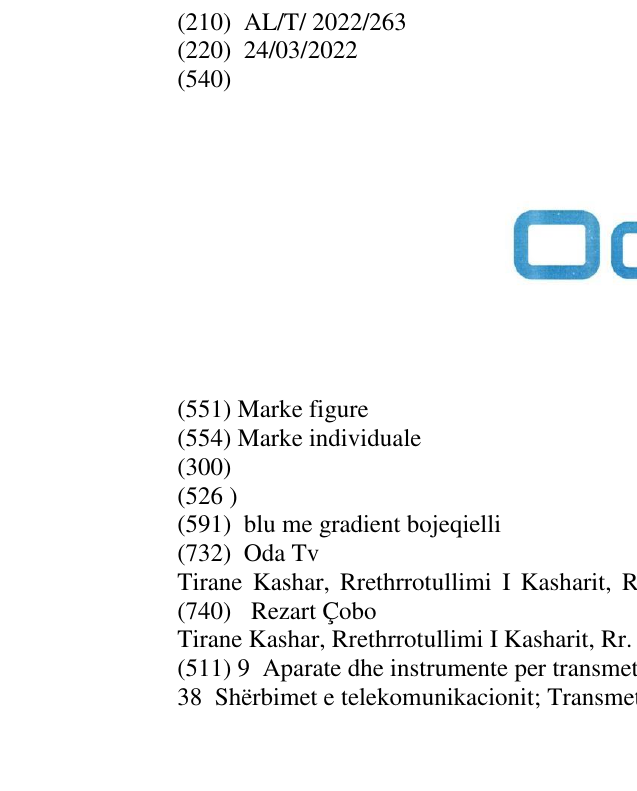 Zëri i markës Oda Tv në buletin