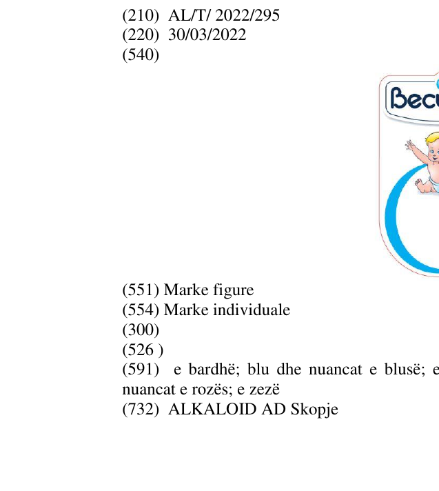 Zëri i markës BECUTAN në buletin