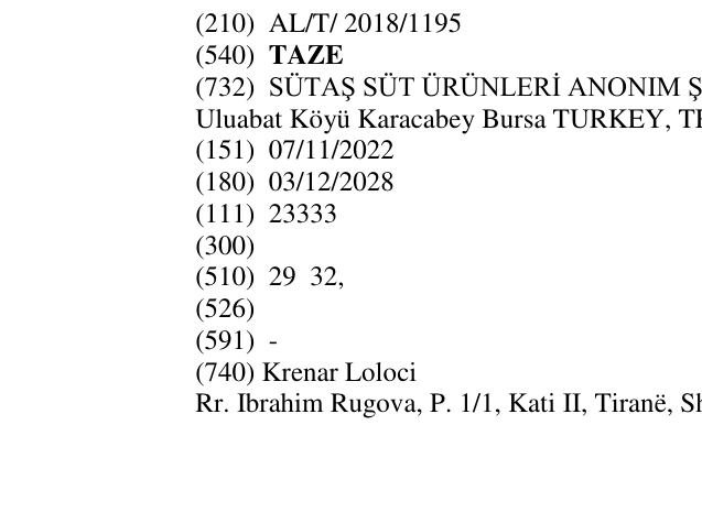 Zëri i markës TAZE në buletin