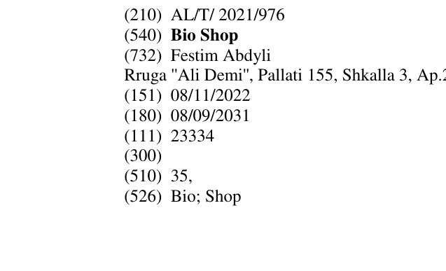 Zëri i markës Bio Shop në buletin