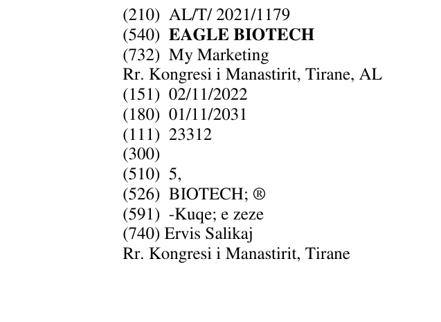 Zëri i markës EAGLE BIOTECH në buletin