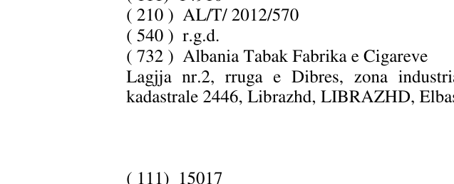 Zëri i markës r.g.d. në buletin