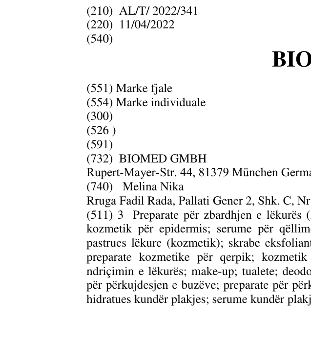Zëri i markës BIOMD në buletin