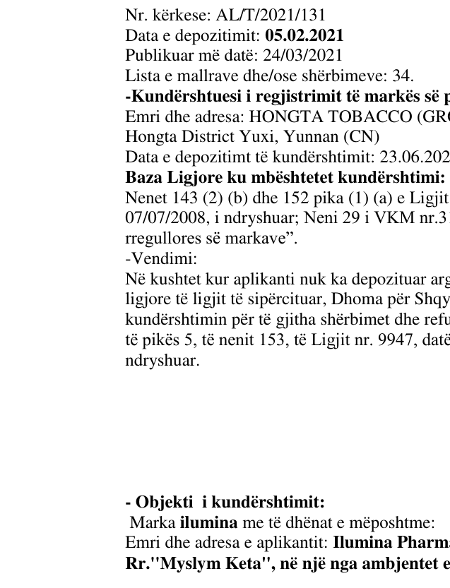 Zëri i markës Ashima Luxury Compact në buletin