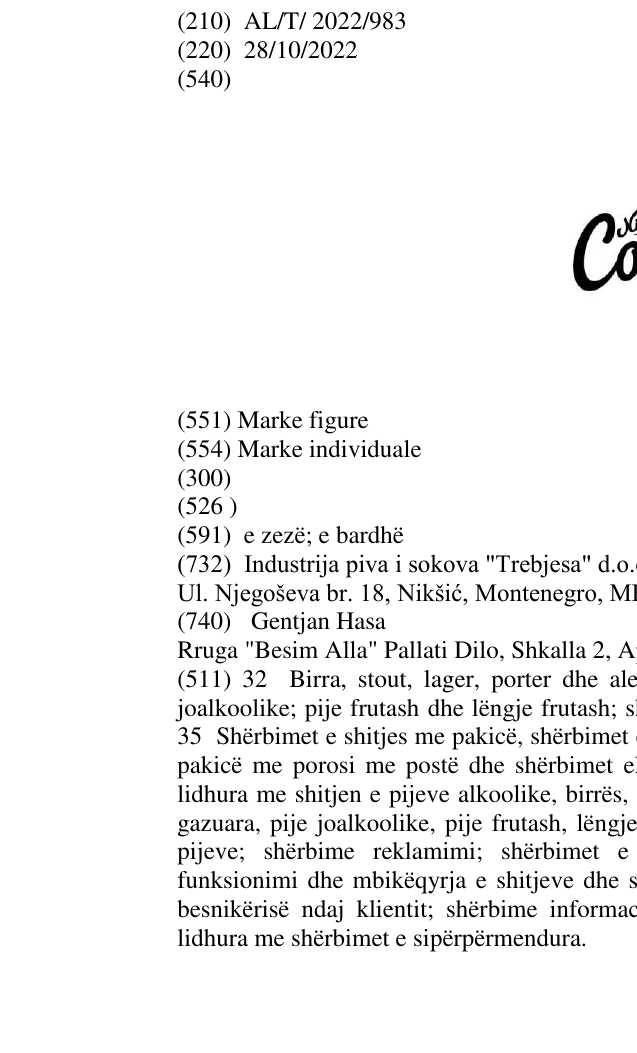 Zëri i markës Cool Nikšićko në buletin