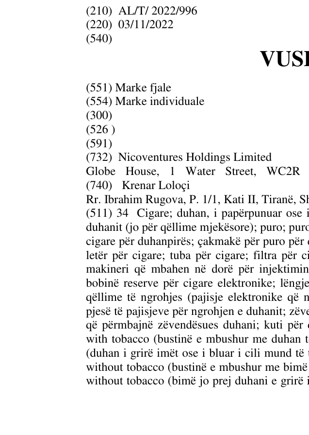 Zëri i markës VUSE GO në buletin
