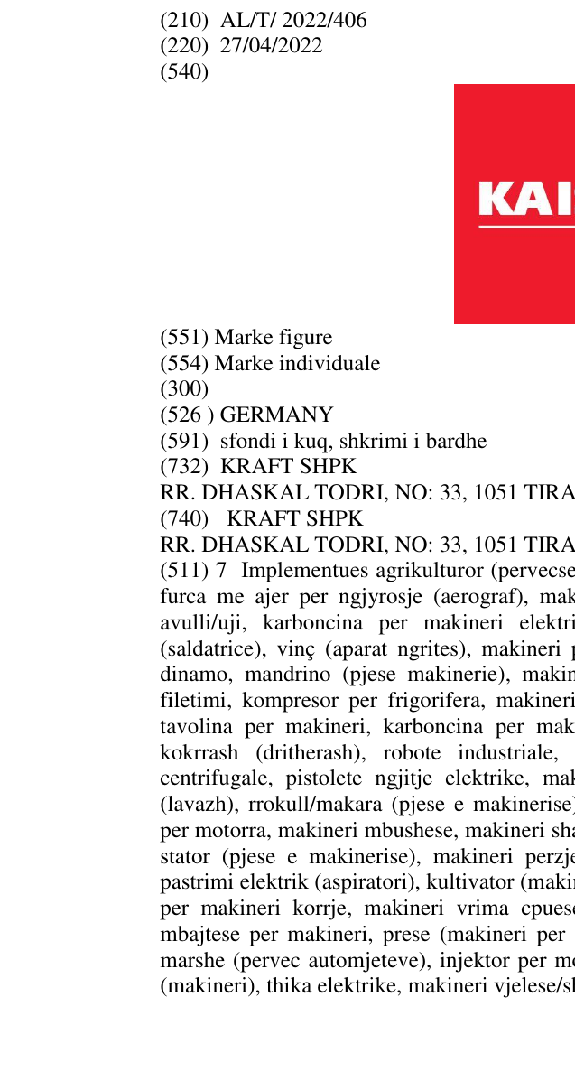 Zëri i markës GERMANY në buletin