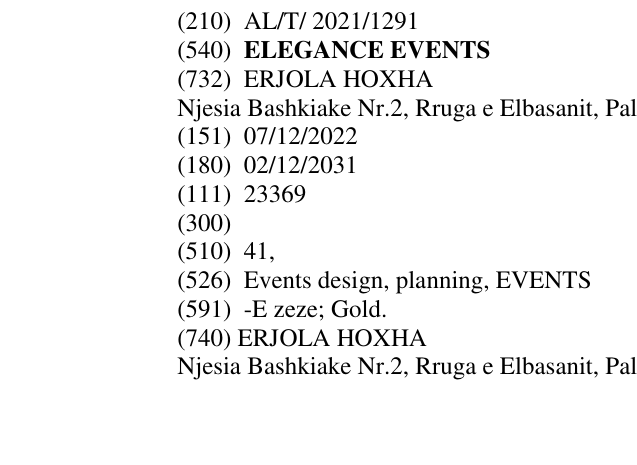Zëri i markës ELEGANCE EVENTS në buletin