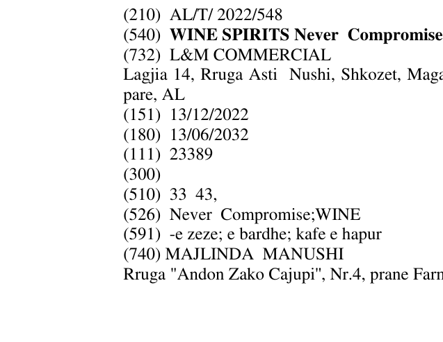 Zëri i markës WINE SPIRITS Never Compromise në buletin
