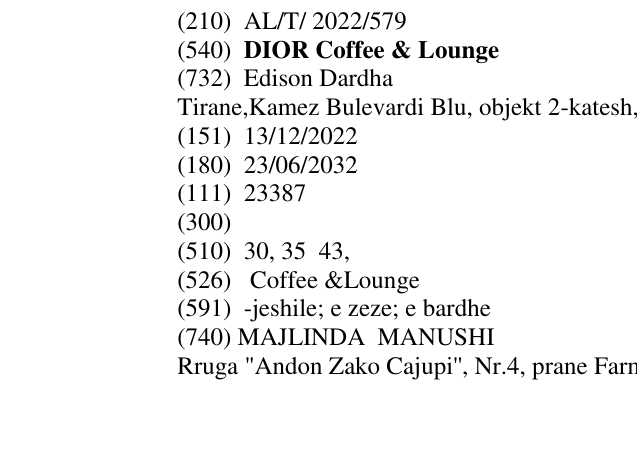 Zëri i markës DIOR Coffee & Lounge në buletin