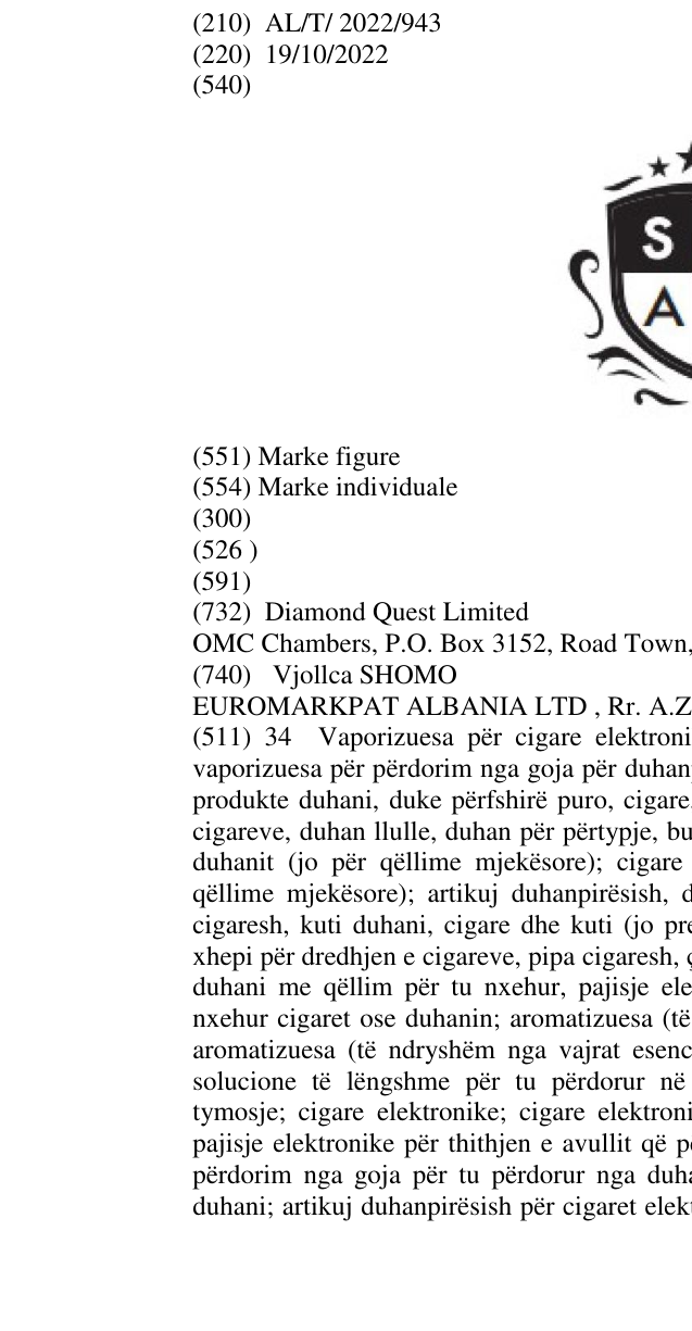 Zëri i markës SAAT në buletin