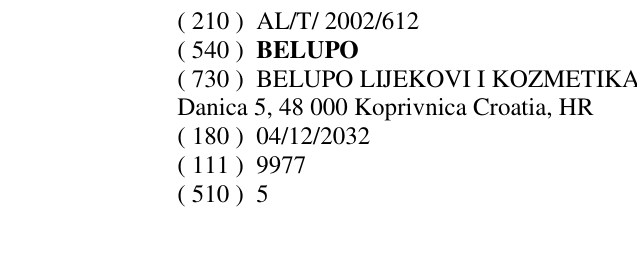 Zëri i markës BELUPO në buletin