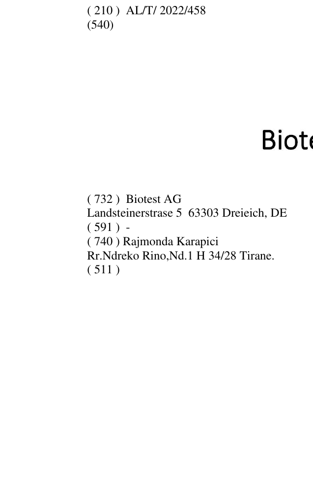 Zëri i markës Biotest në buletin