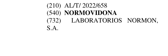 Zëri i markës NORMOVIDONA në buletin