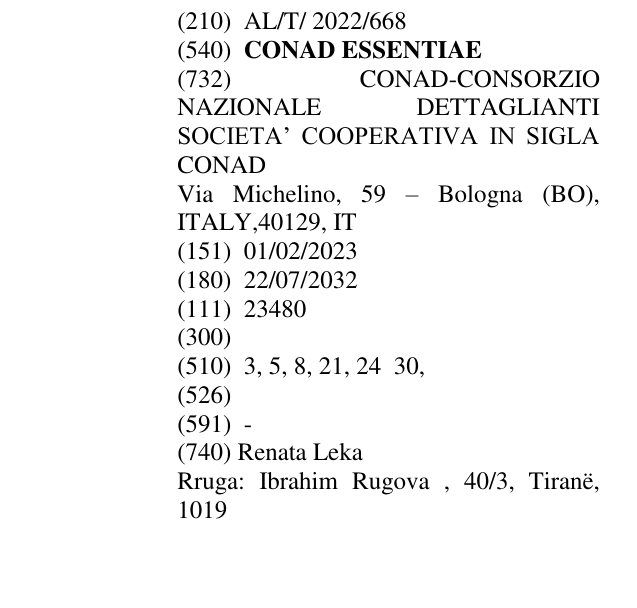 Zëri i markës CONAD ESSENTIAE në buletin