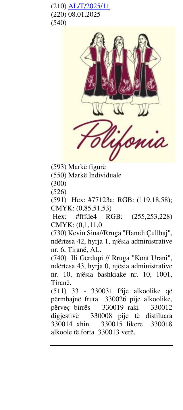 Zëri i markës Polifonia në buletin
