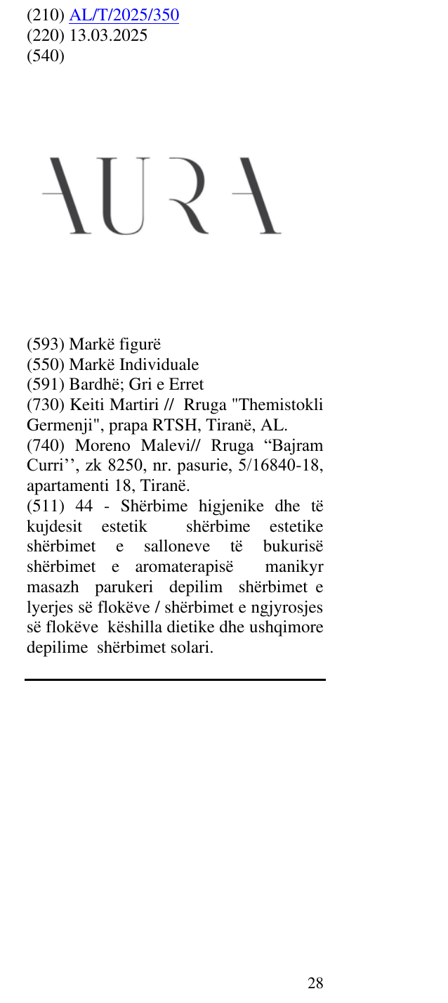 Zëri i markës AURA në buletin