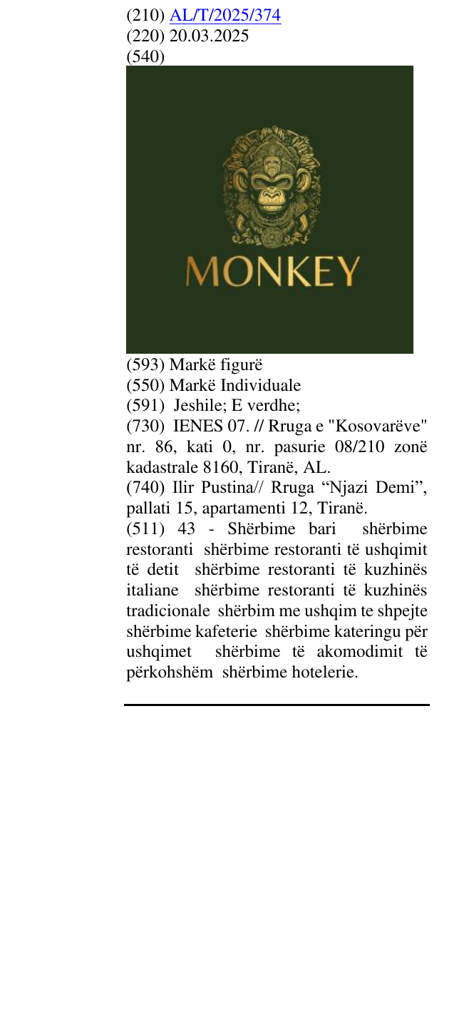 Zëri i markës Monkey në buletin