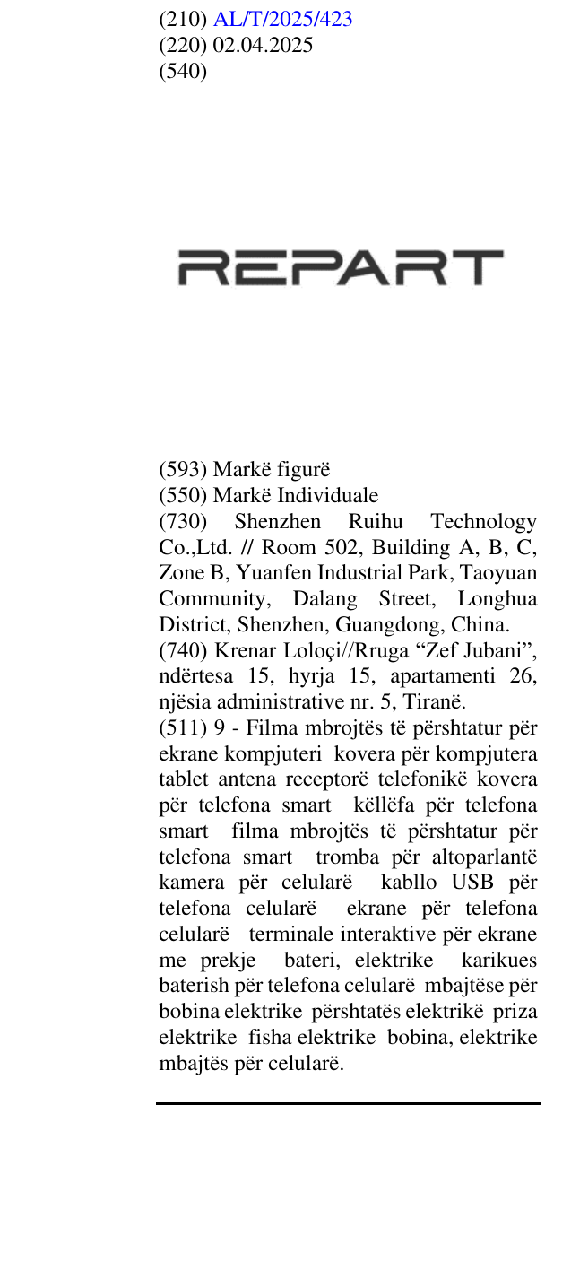 Zëri i markës REPART në buletin
