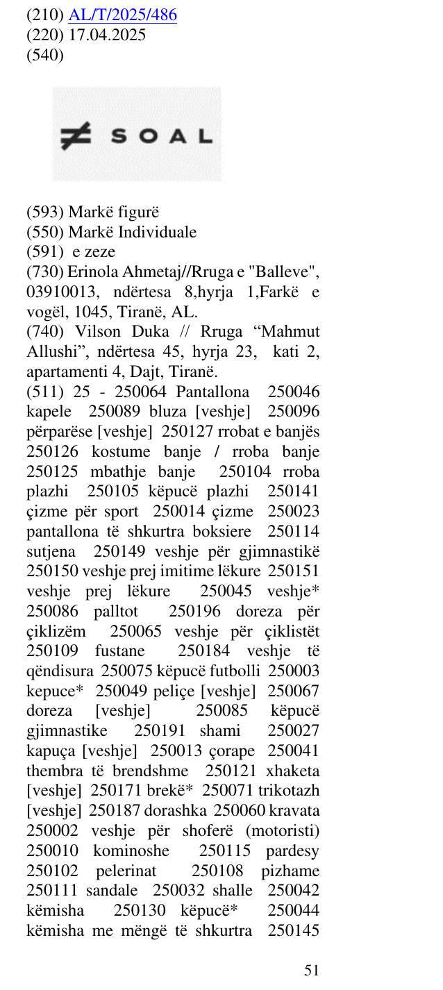 Zëri i markës SOAL në buletin