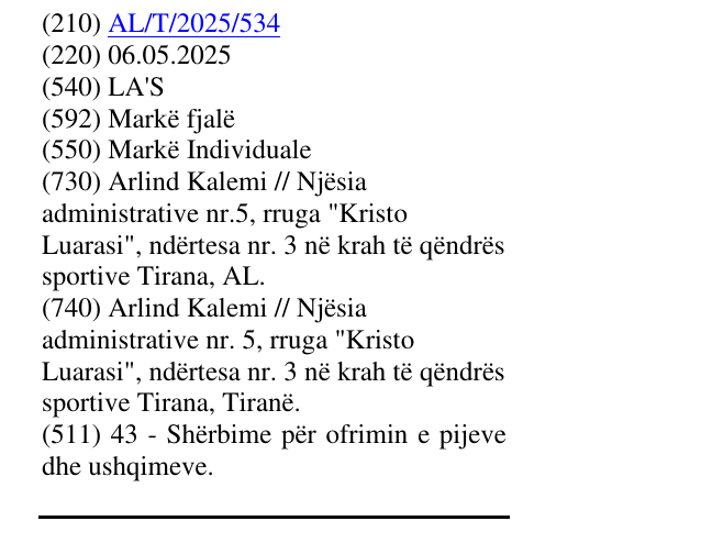 Zëri i markës LA'S në buletin