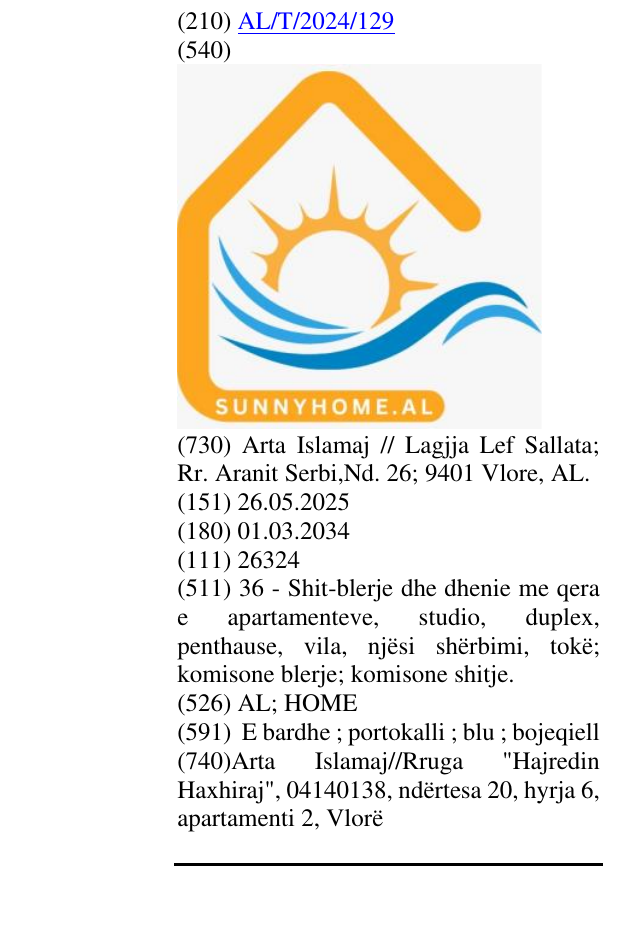 Zëri i markës AL; HOME në buletin