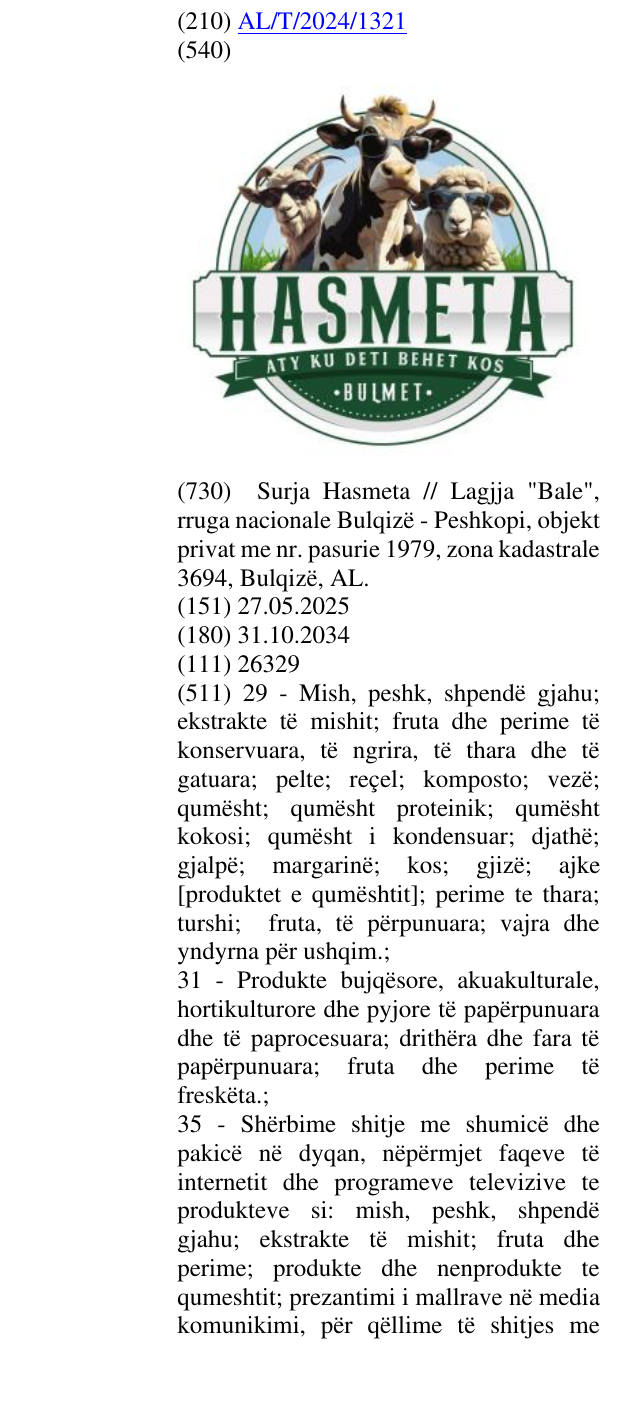 Zëri i markës Kos; Bulmet në buletin