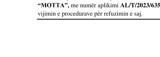 Zëri i markës Motta në buletin