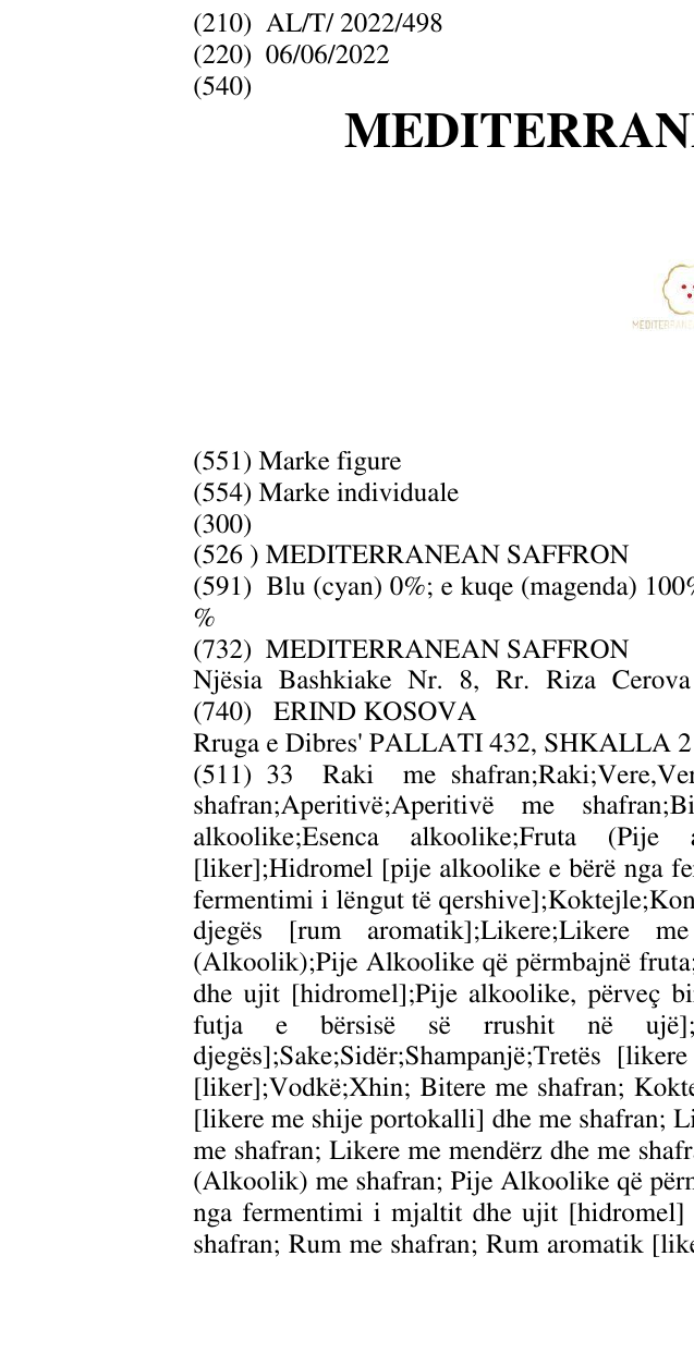 Zëri i markës MEDITERRANEAN SAFFRON në buletin