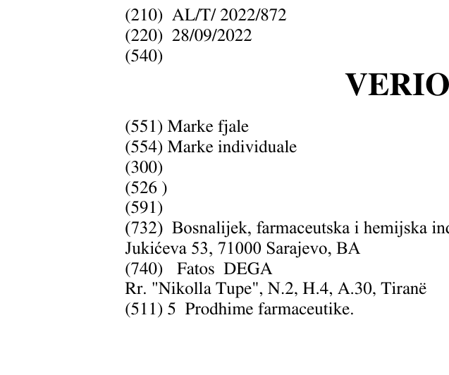 Zëri i markës VERION DUO në buletin
