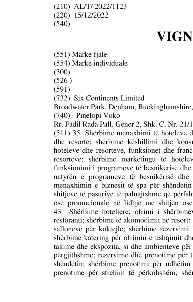Zëri i markës VIGNETTE në buletin