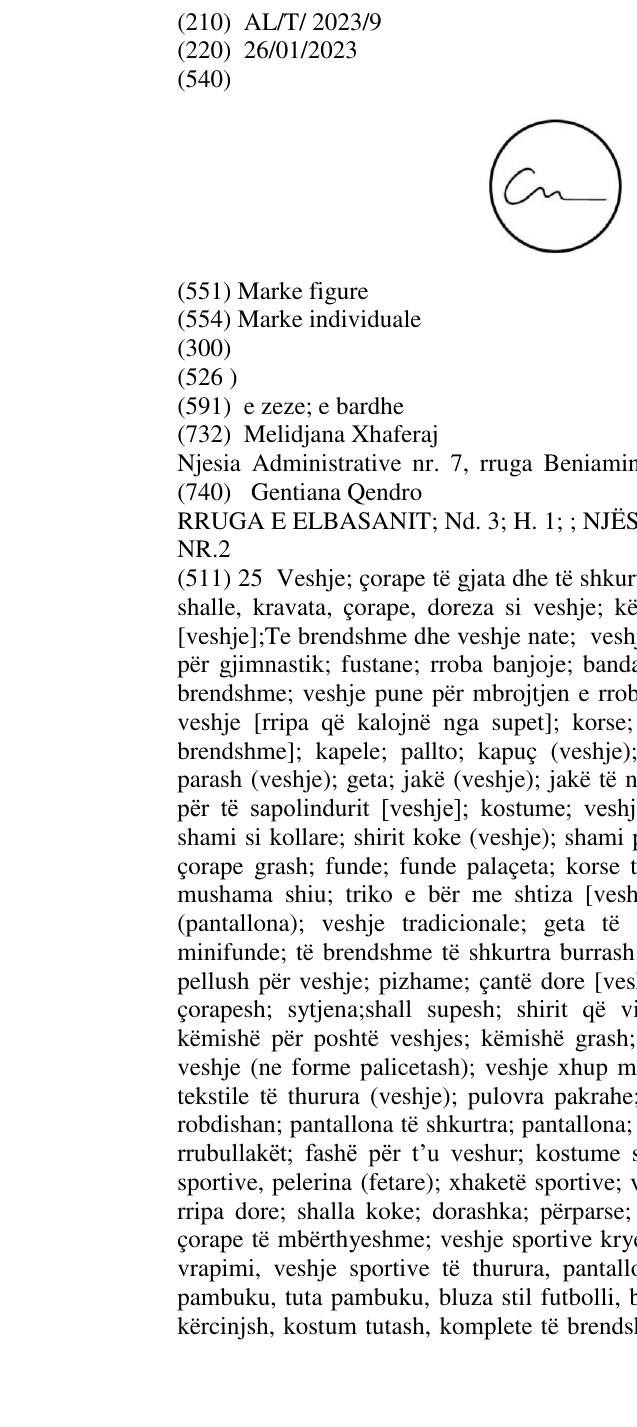 Zëri i markës COMEL , CM në buletin