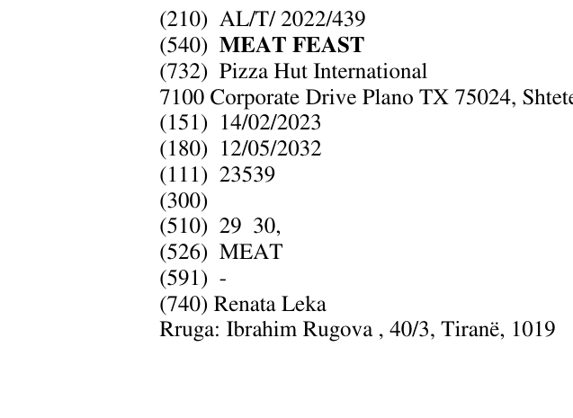 Zëri i markës MEAT FEAST në buletin
