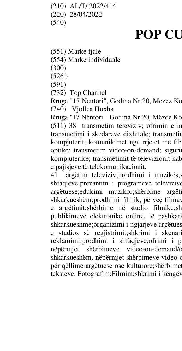 Zëri i markës POP CULTURE në buletin