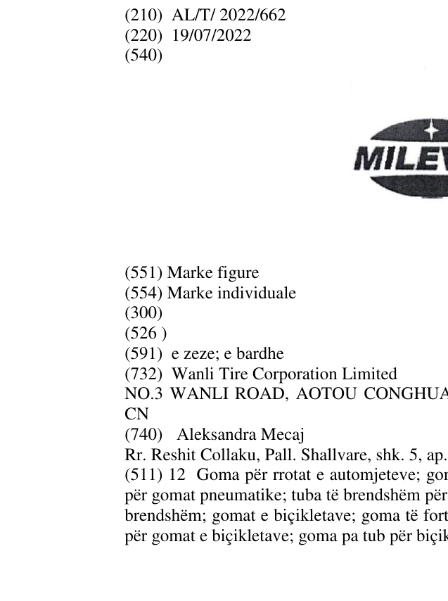 Zëri i markës MILEVER në buletin