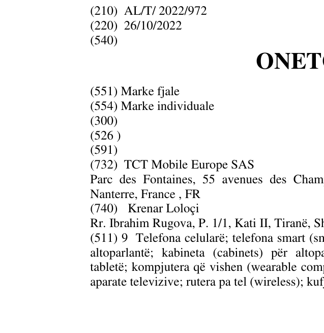 Zëri i markës ONETOUCH në buletin