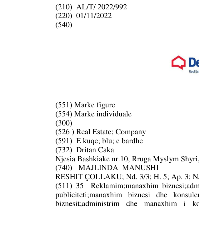 Zëri i markës Real Estate; Company në buletin