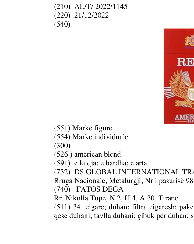 Zëri i markës american blend në buletin
