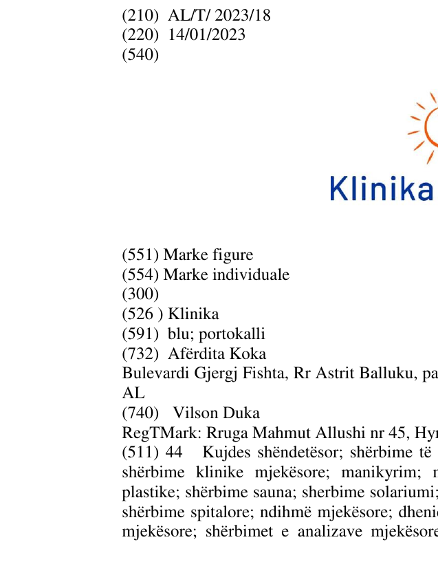 Zëri i markës Klinika në buletin
