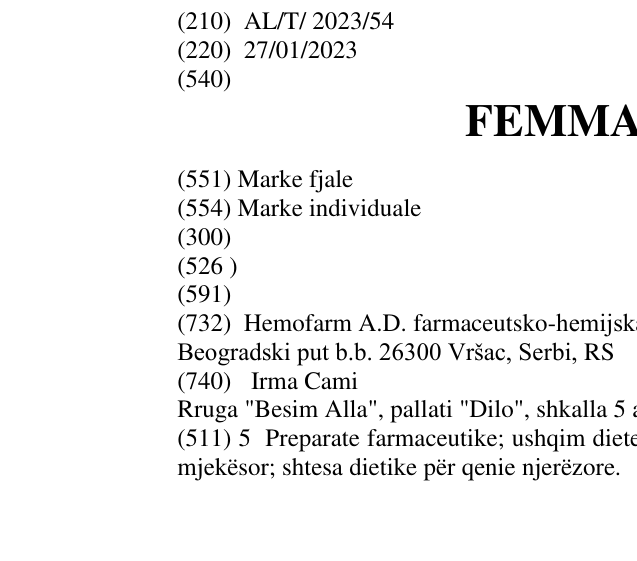 Zëri i markës FEMMABIOTIC në buletin