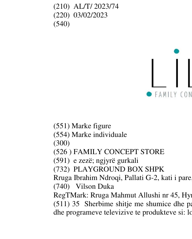 Η εγγραφή του σήματος FAMILY CONCEPT STORE στο δελτίο