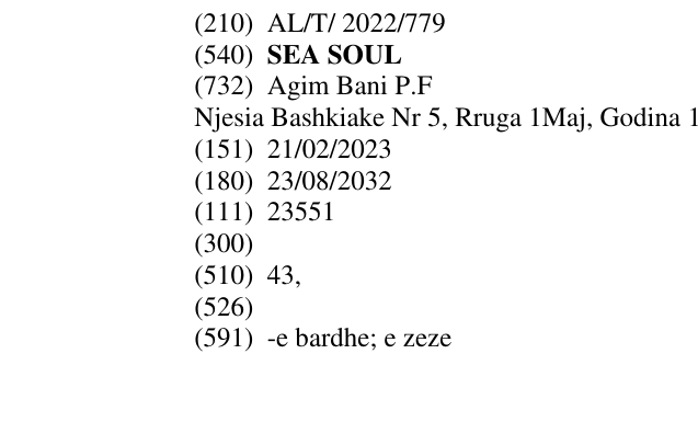 Zëri i markës SEA SOUL në buletin